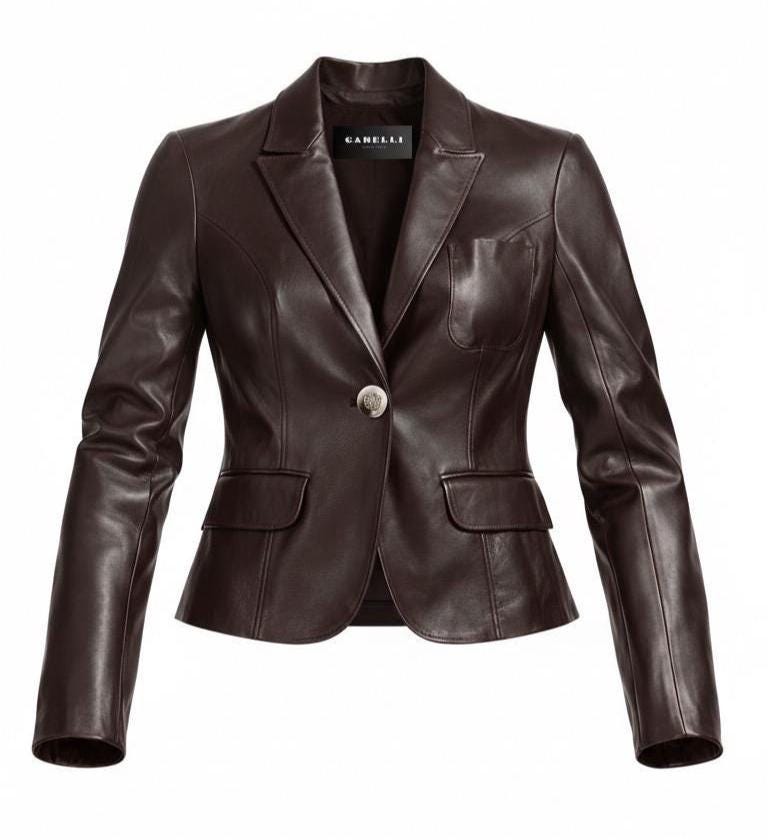 Sexy Short Fitted Leather Jacket