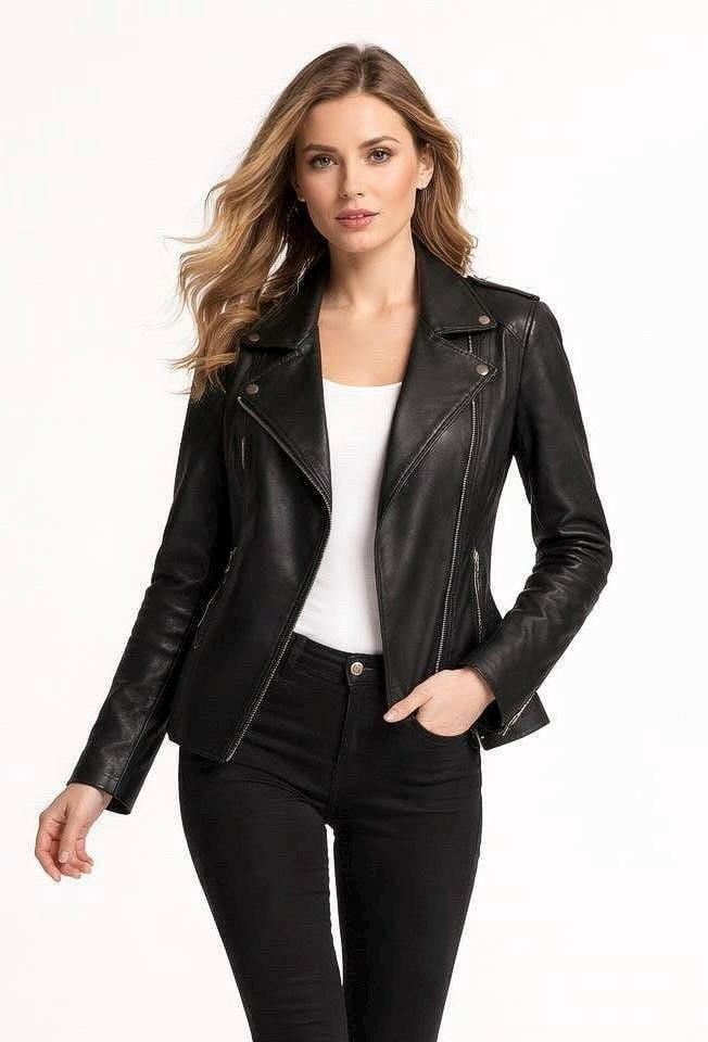 Fitted Biker Leather Jacket