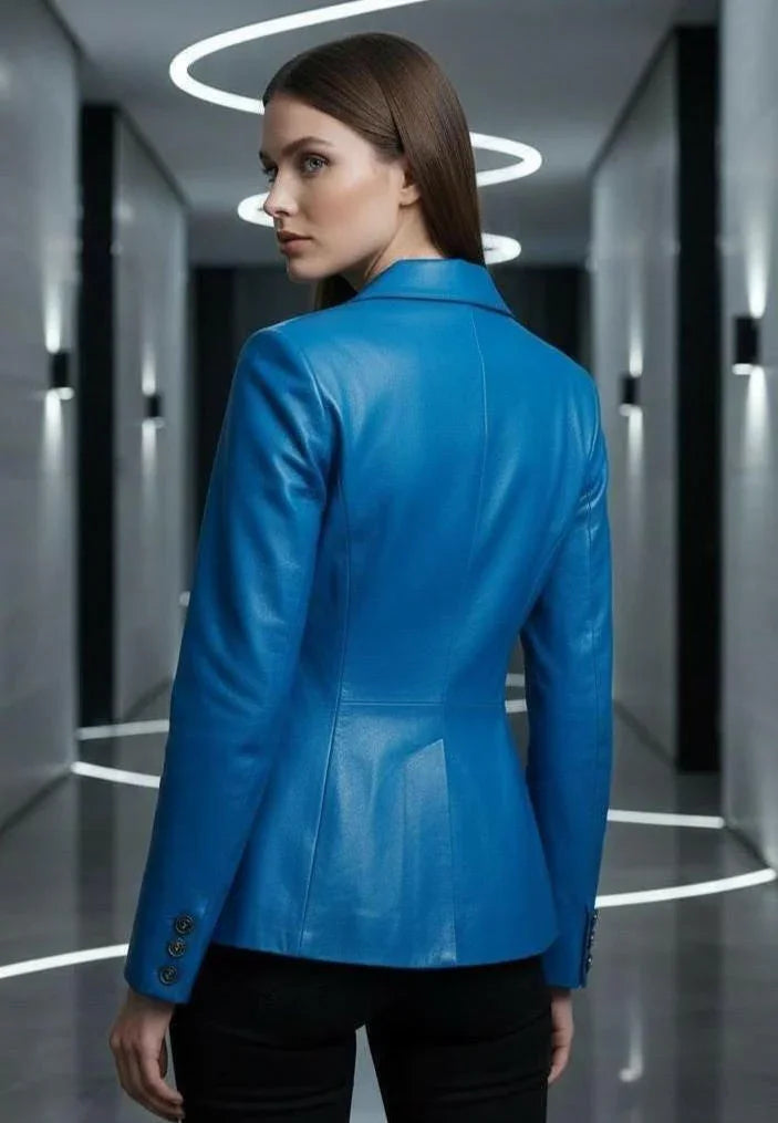 Vintage Leather Fitted Blazer by GabelliDesign