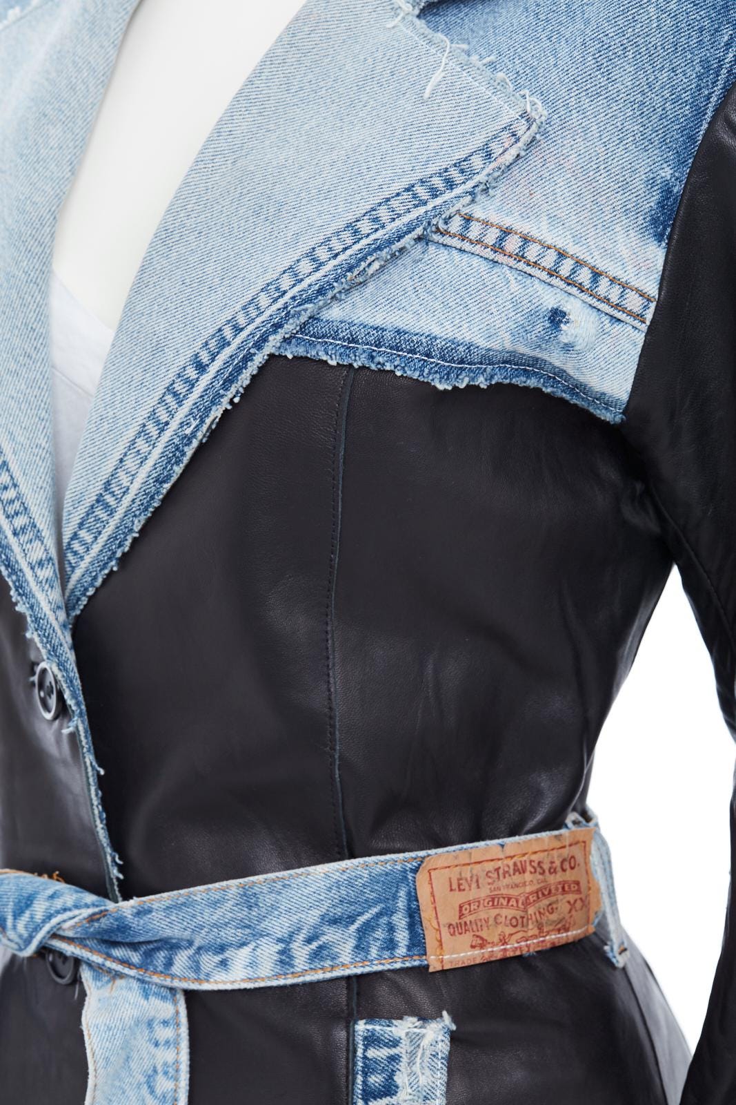 Vintage Long leather Jacket by Anna Gabelli