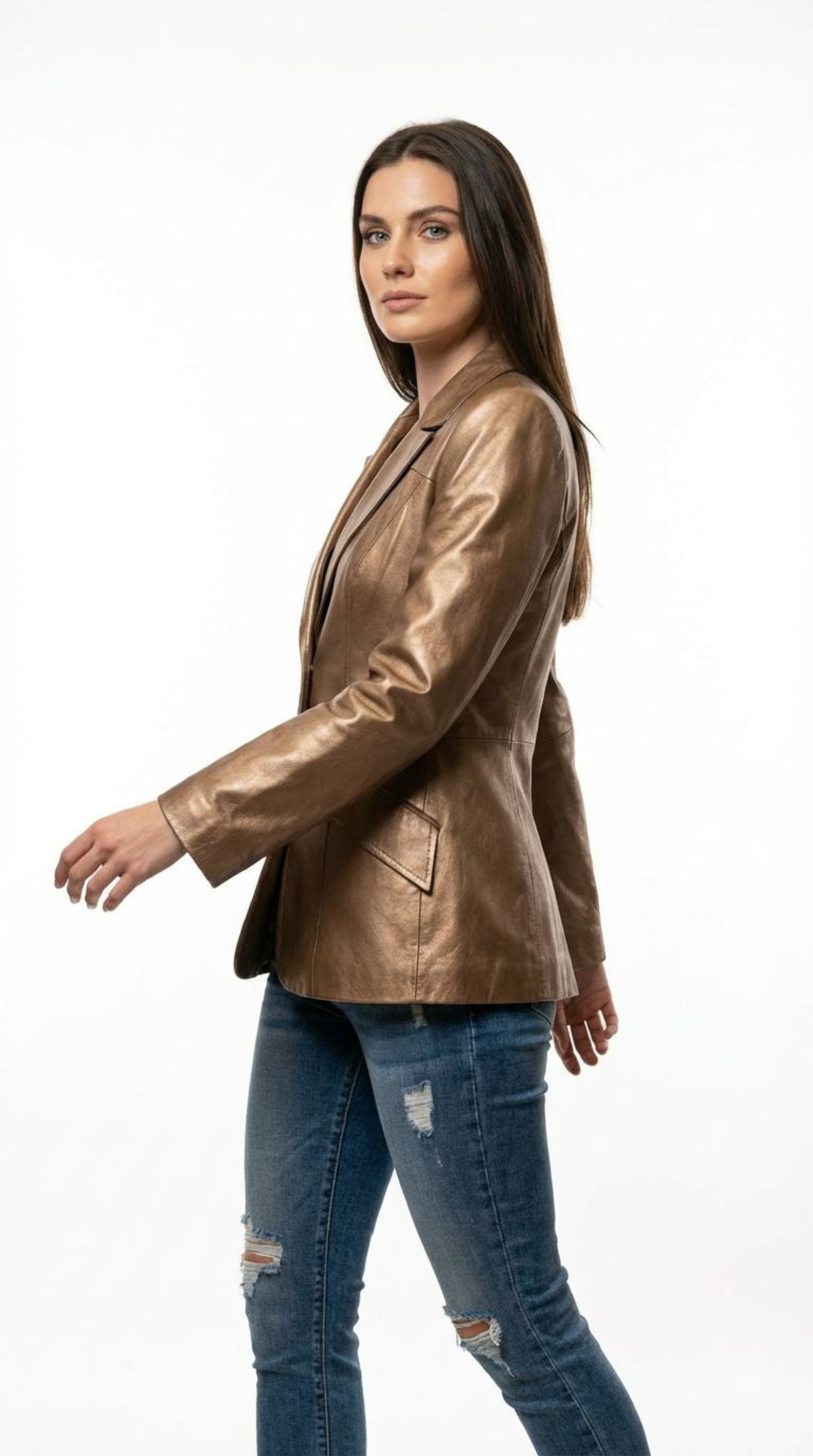 Vintage Leather Fitted Blazer (Copy) by GabelliDesign