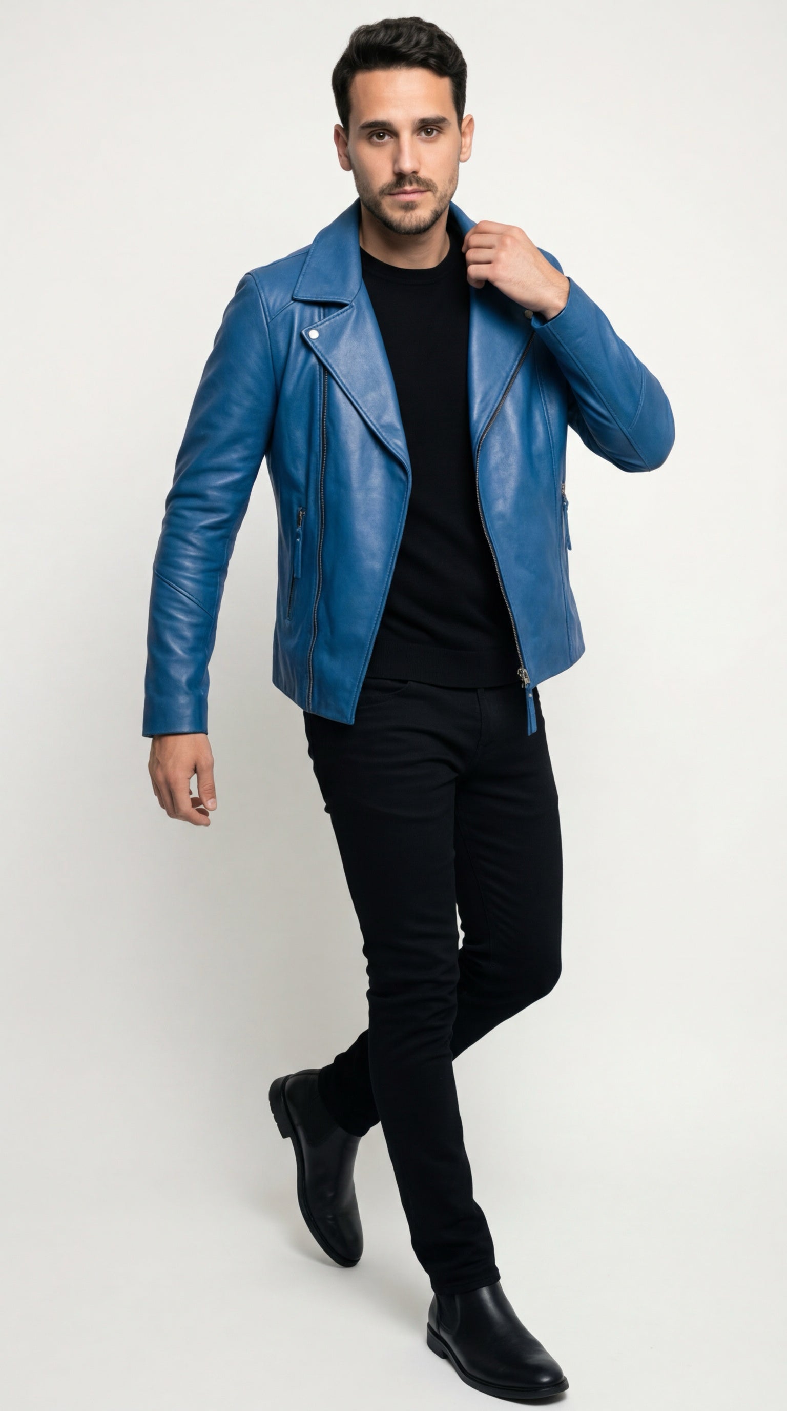 Men Biker Leather Jacket by Gabellii