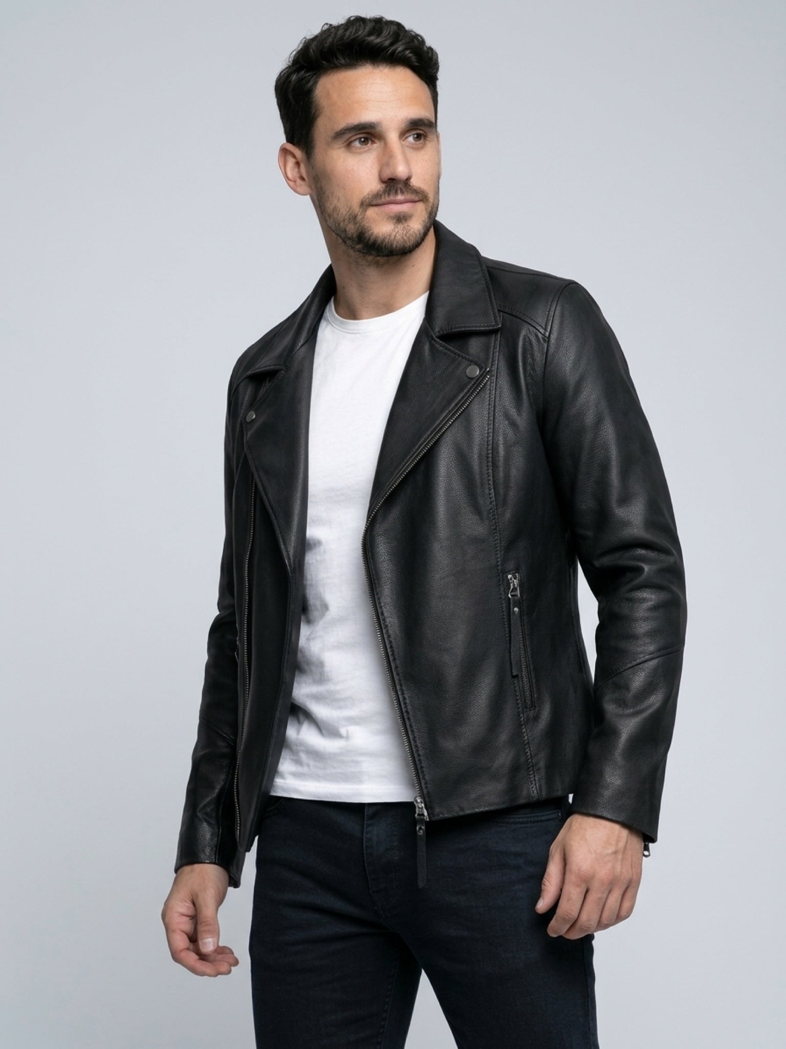 Men Biker Leather Jacket by Gabellii
