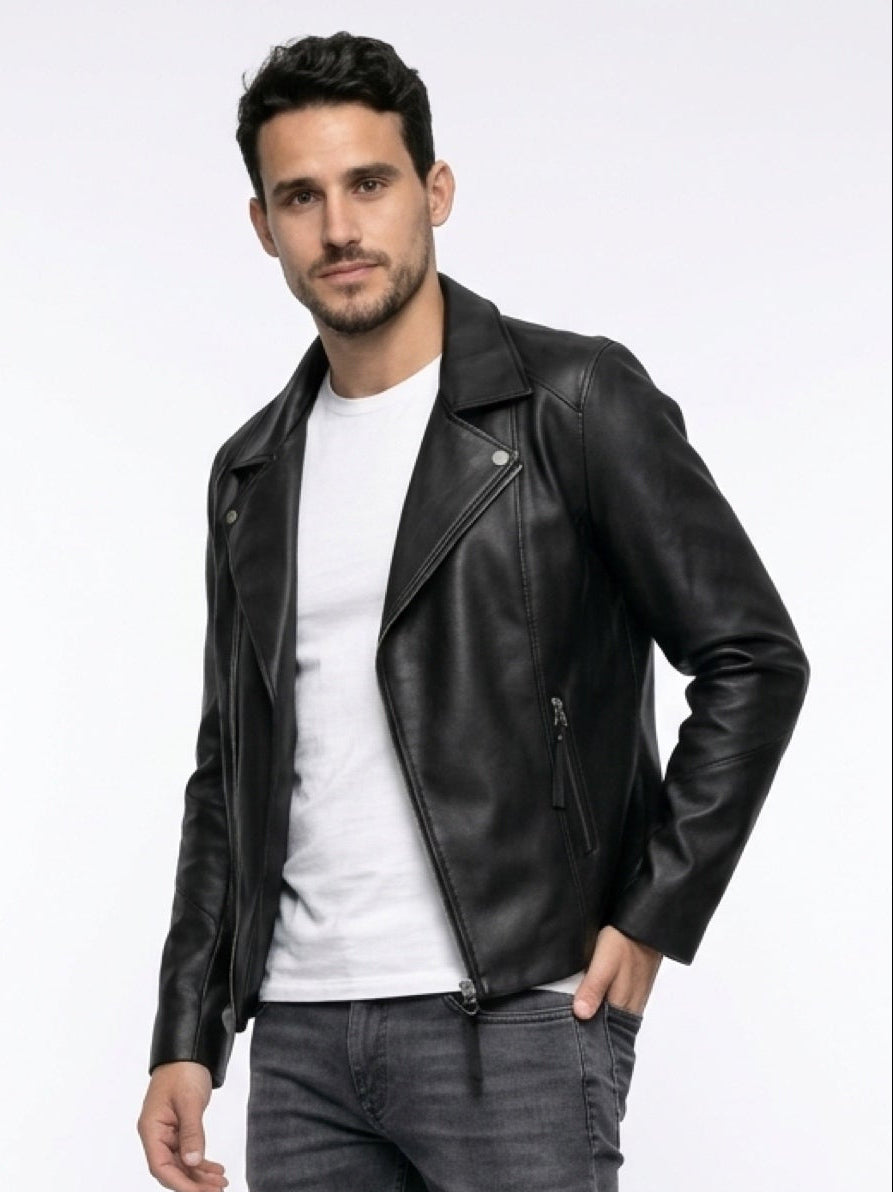 Men Biker Leather Jacket by Gabellii