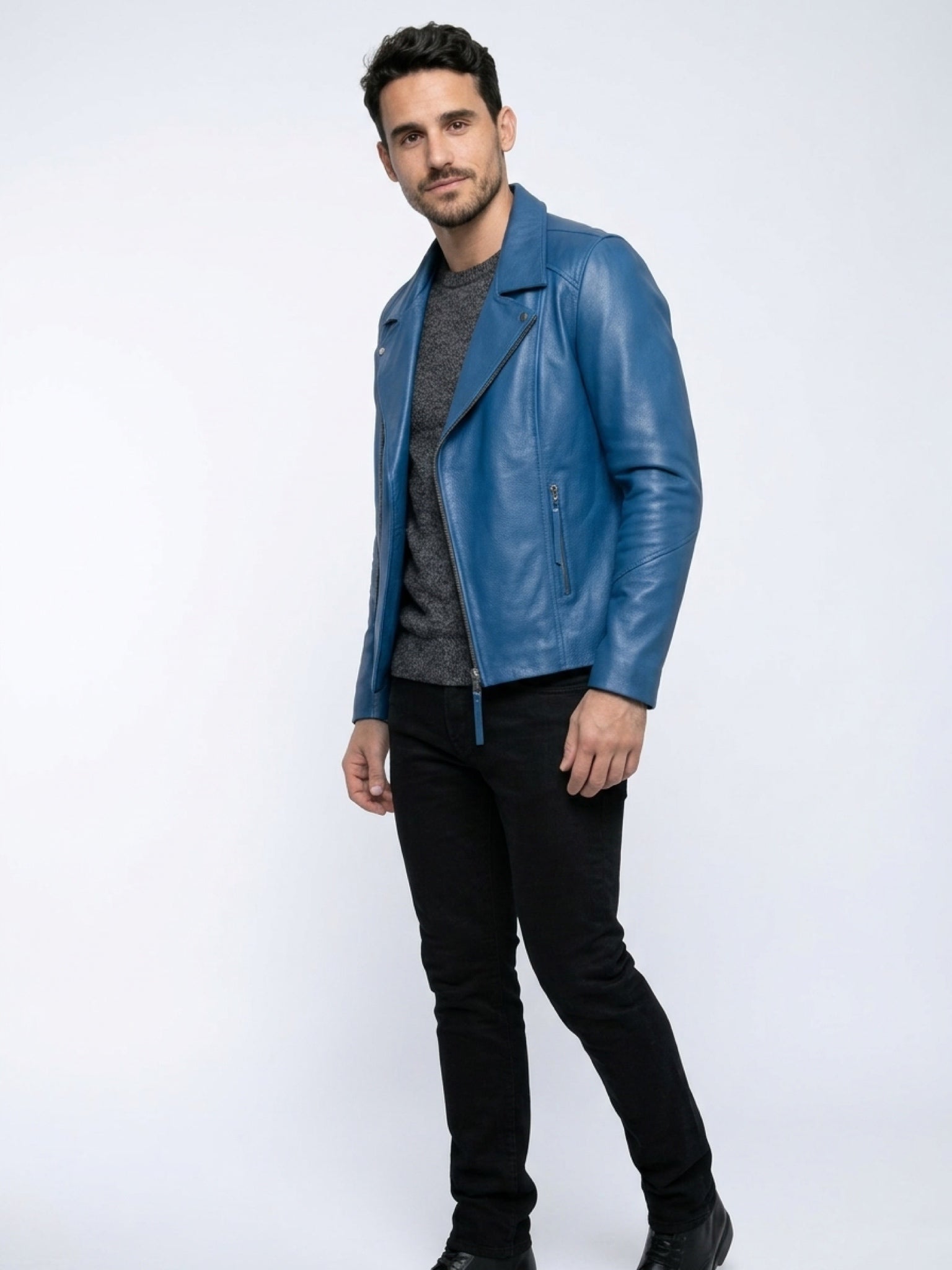 Men Biker Leather Jacket by Gabellii