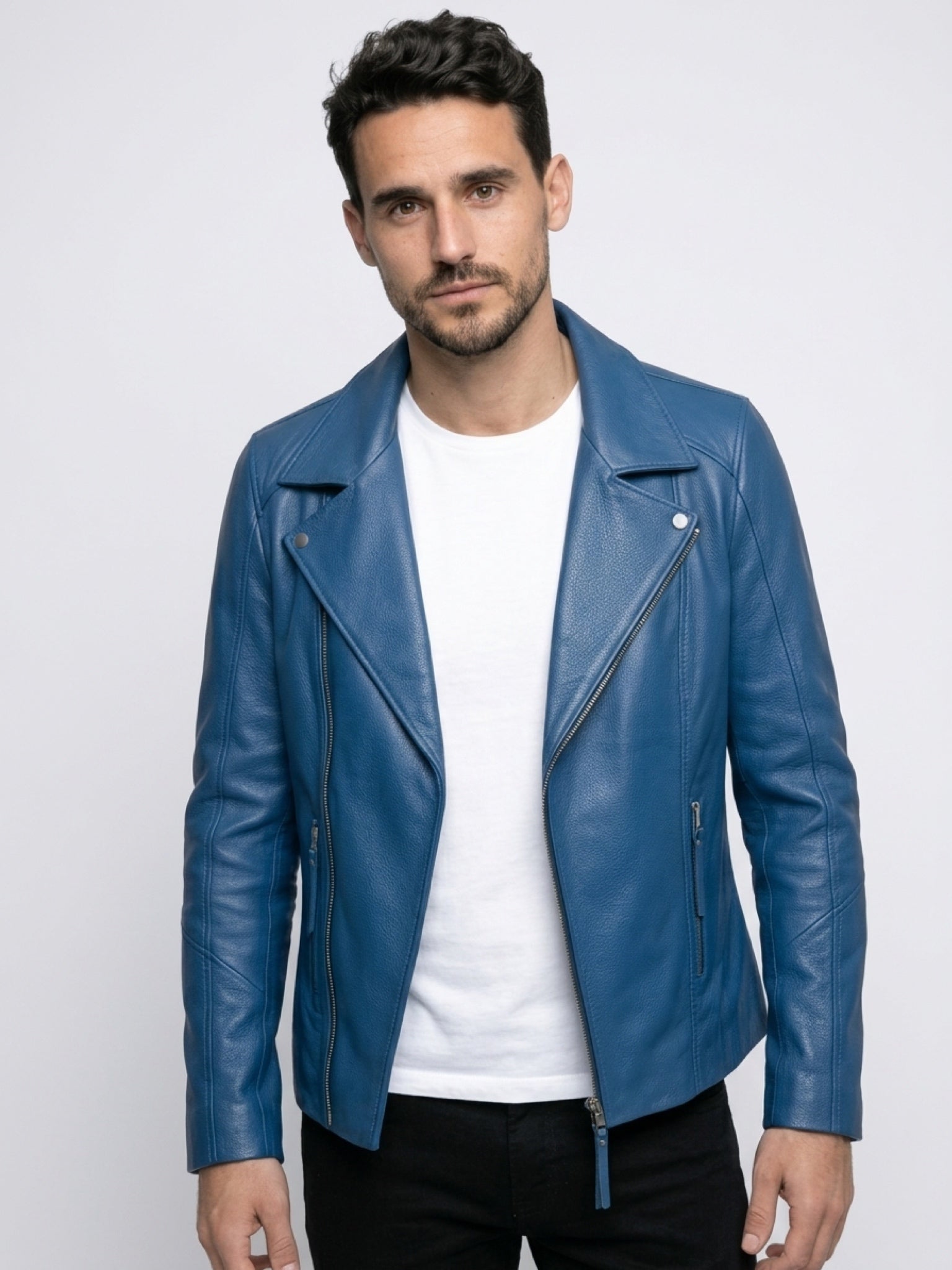 Men Biker Leather Jacket by Gabellii