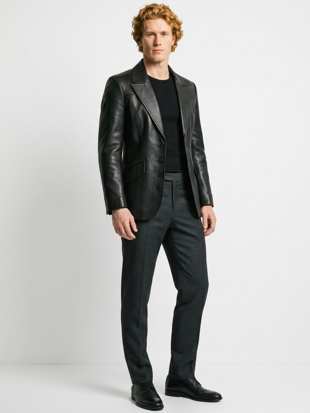 Men Leather Blazer by Gabellii