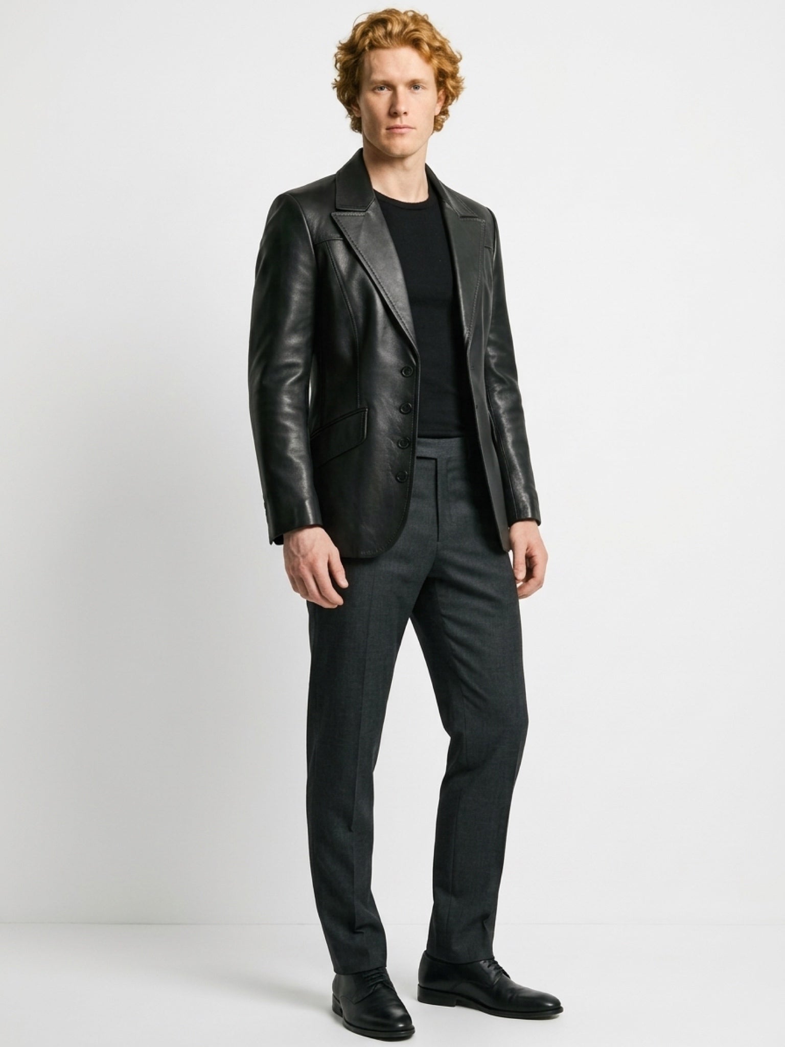 Men Leather Blazer by Gabellii