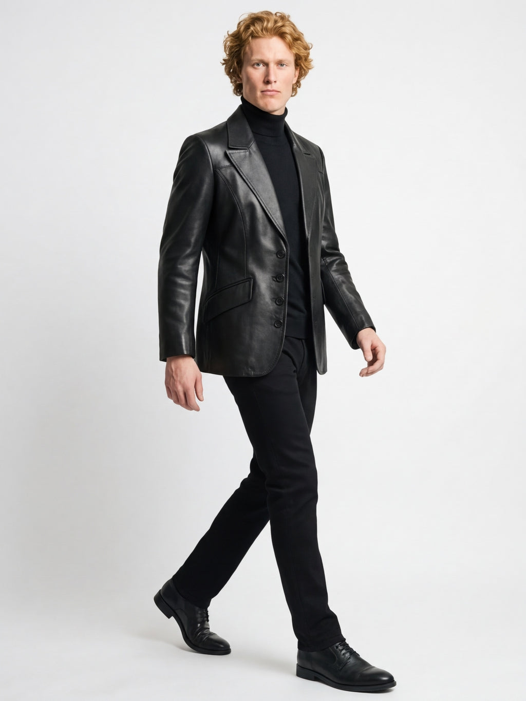 Men Leather Blazer by Gabellii