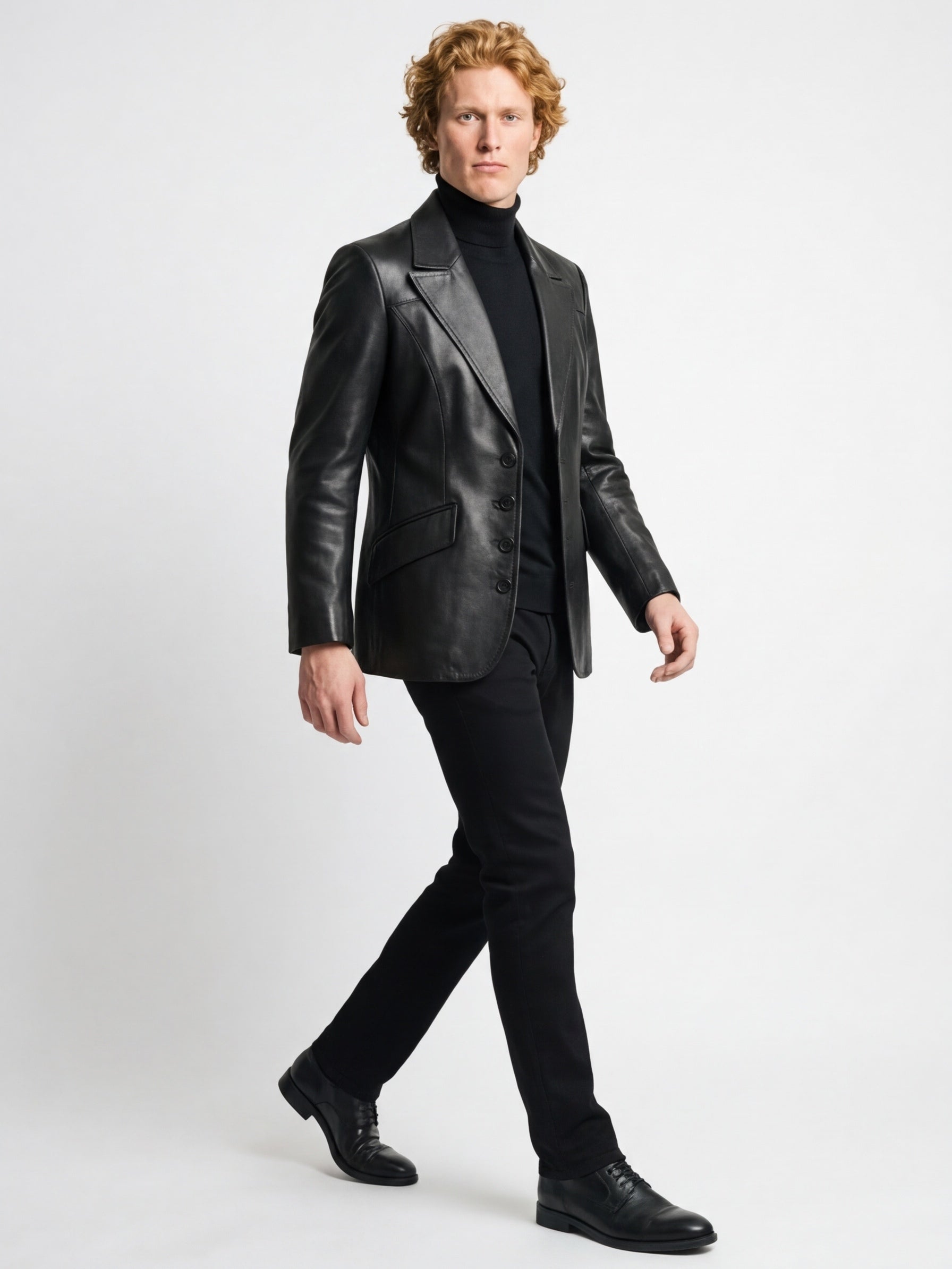 Men Leather Blazer by Gabellii