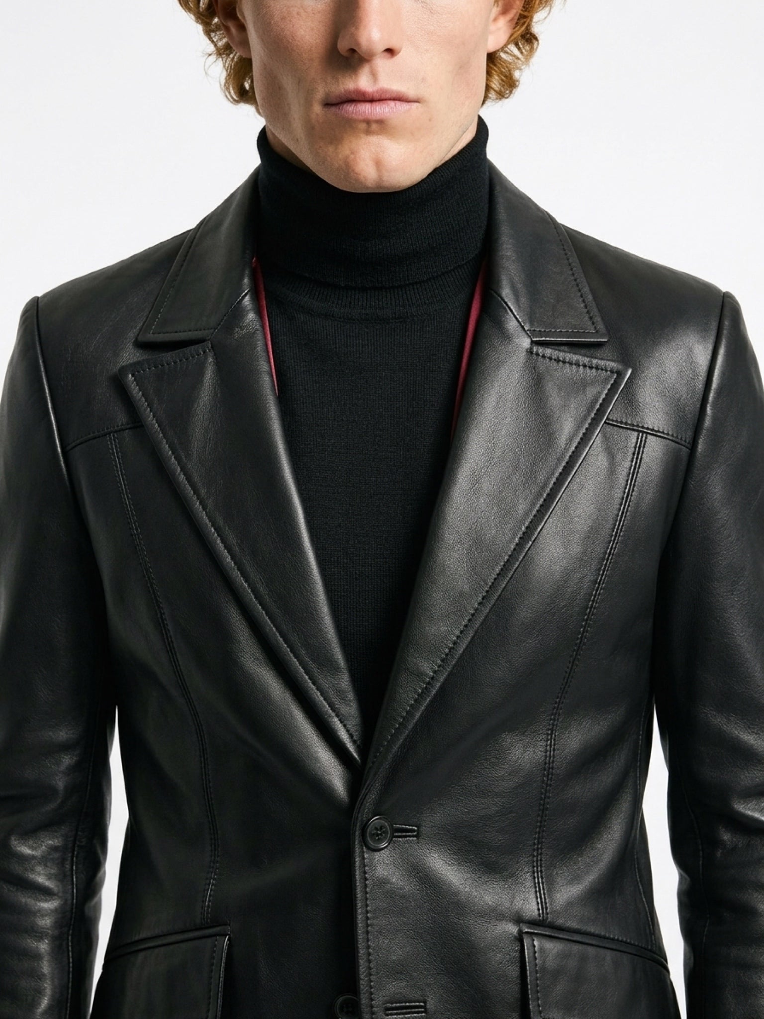 Men Leather Blazer by Gabellii