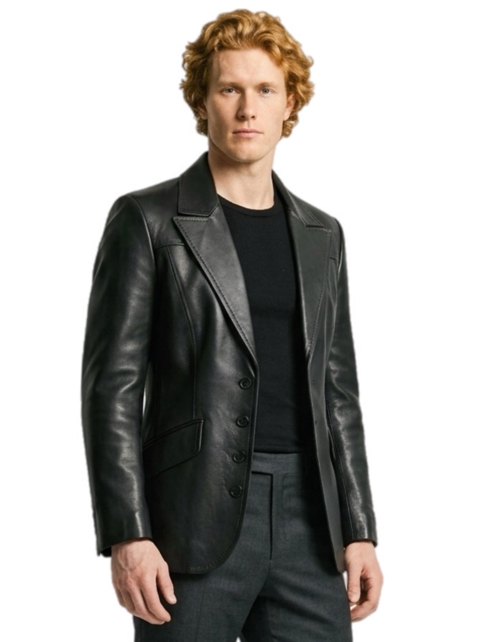 Men Leather Blazer by Gabellii