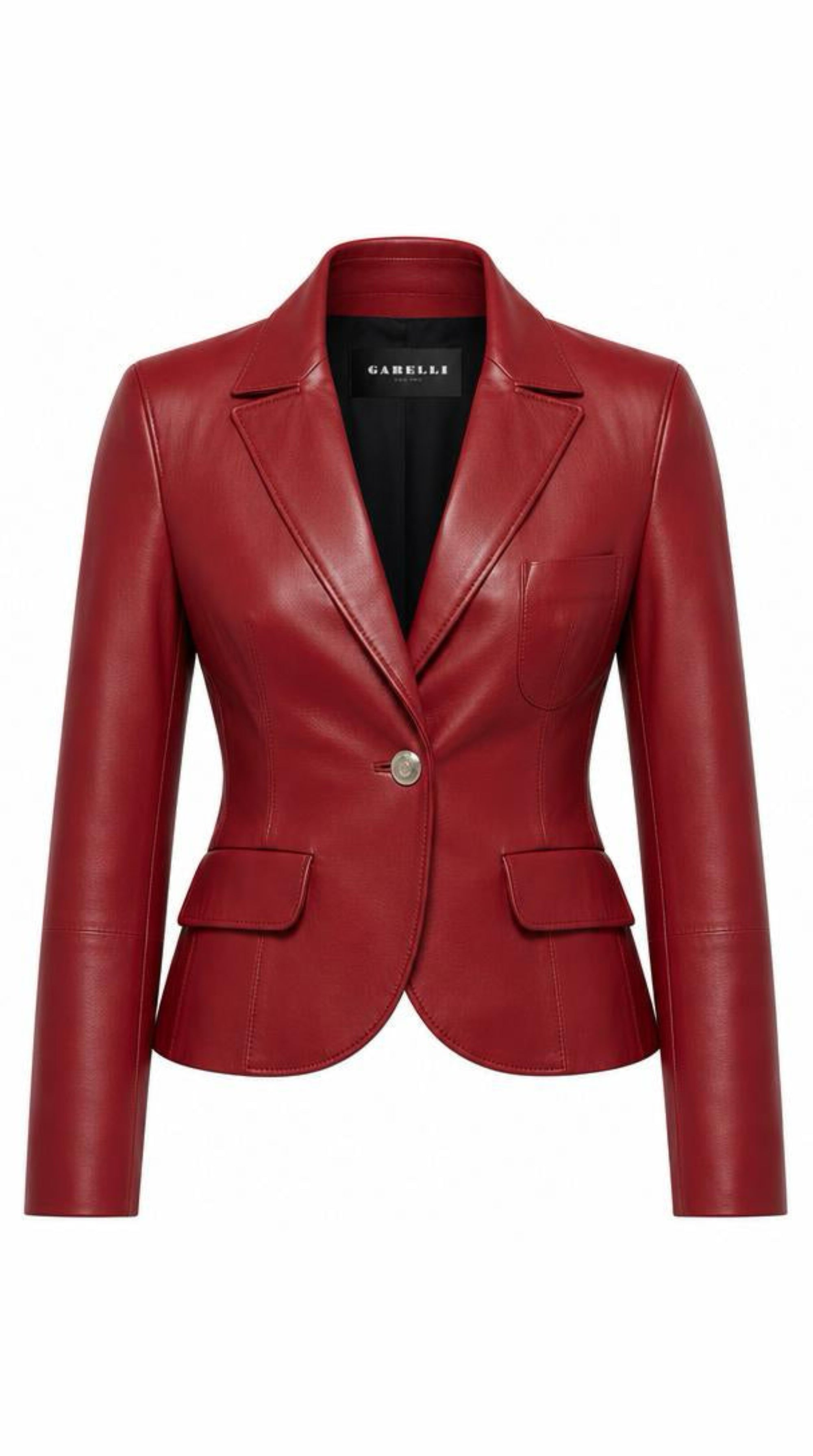 Chic Fitted Short Leather Jacket