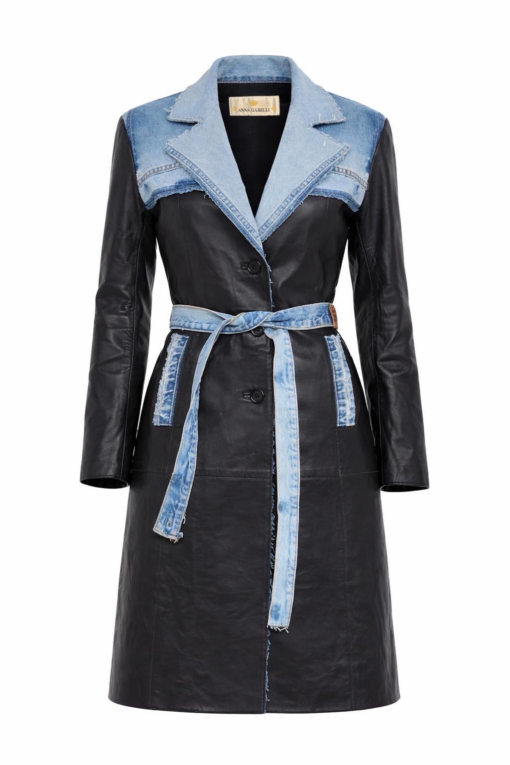 Luxury Vintage Leather long Jacket