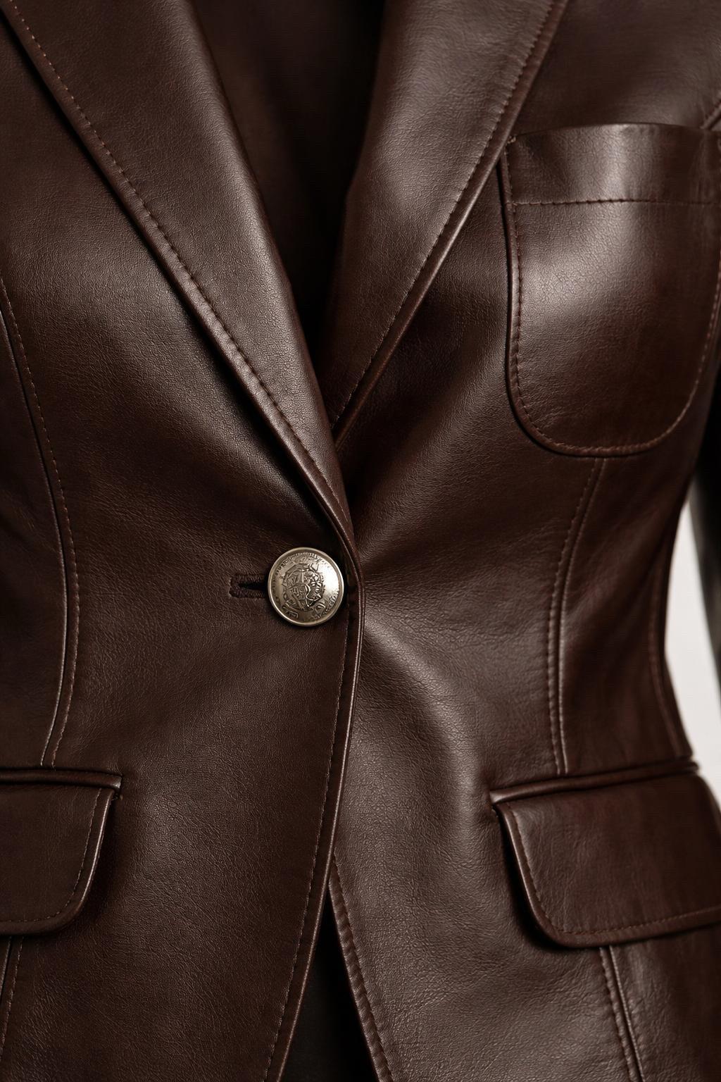 Sexy Short Fitted Leather Jacket